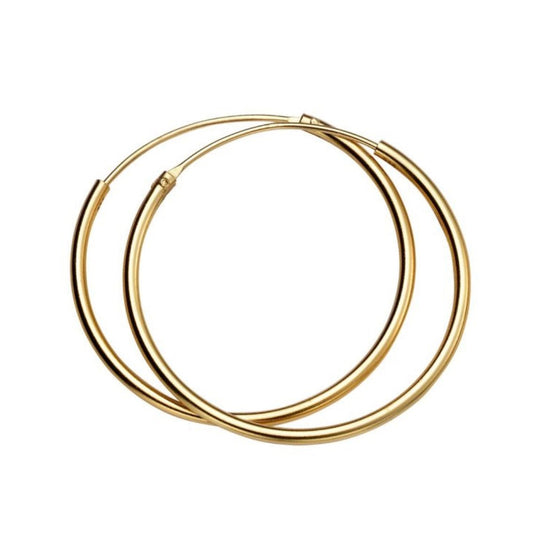 Gold plated Hoops, 30mm plated on silver. - Collected