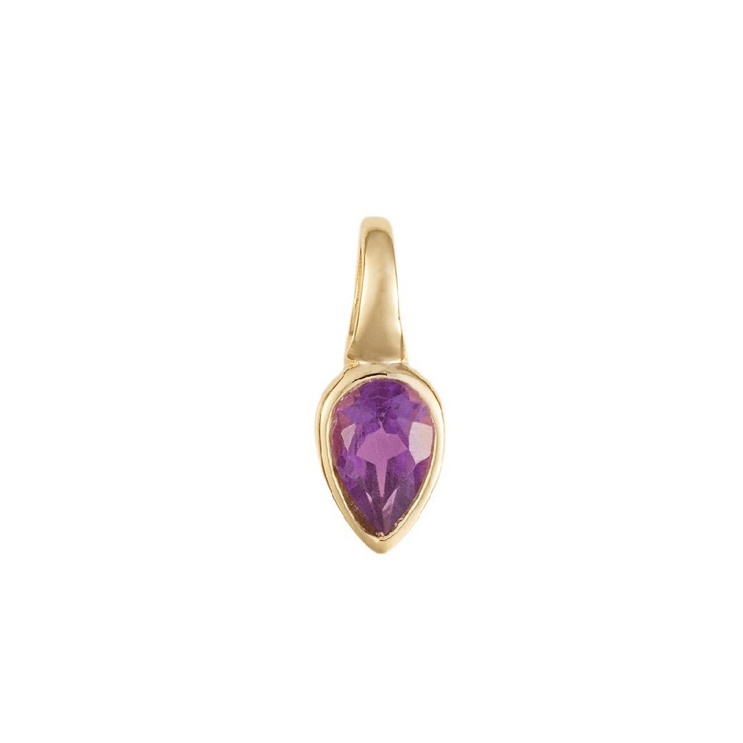 Gold plated pendant with an amethyst drop on a fine chain, Amethyst for February. - Collected
