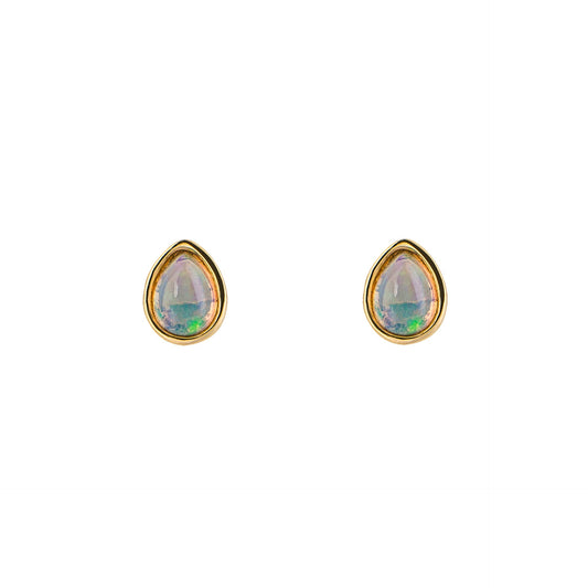Opal pear shaped studs, gold plated on silver. - Collected