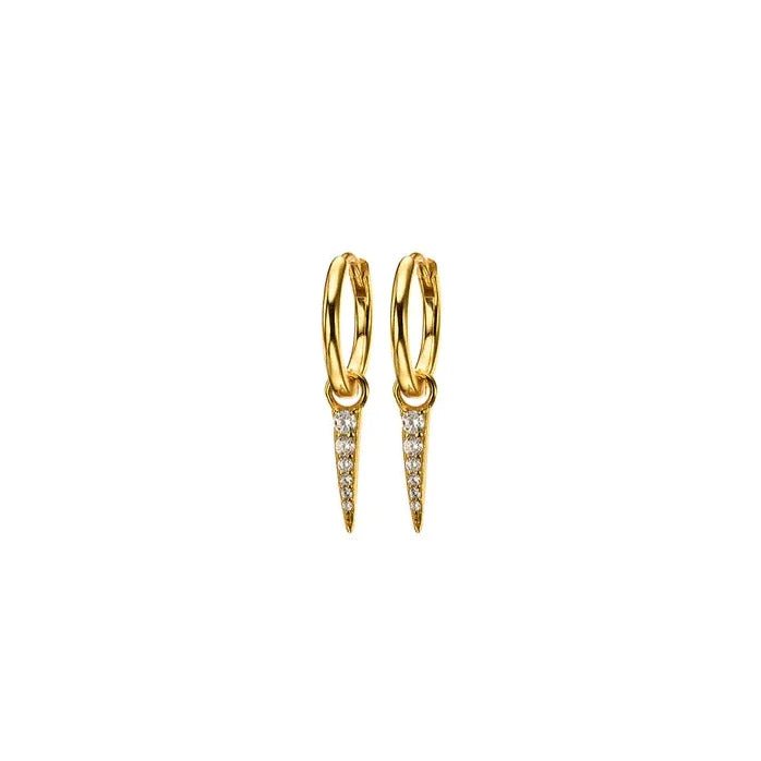 Pave spike charm huggie Earrings by Mary K - Collected