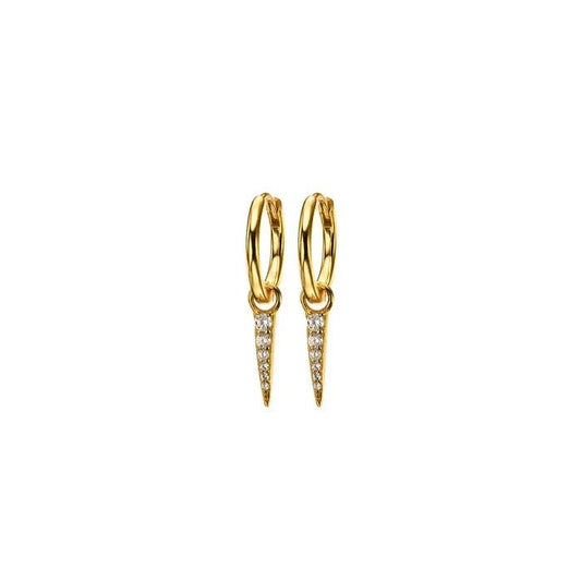 Pave spike charm huggie Earrings by Mary K - Collected