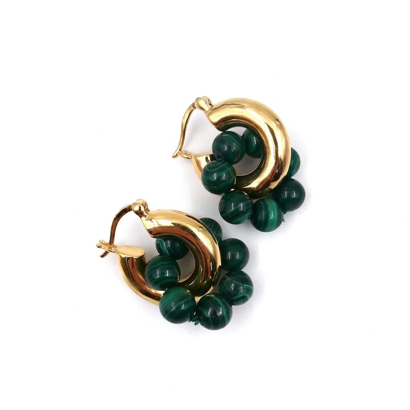 Shyla Sura Hoops with Malachite. - Collected