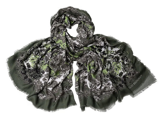 Silk Blended Wrap ; 'Niamh' Irish moss & Tonal. - Collected