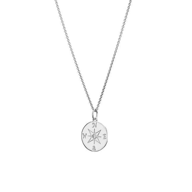 Silver compass Necklace - Collected