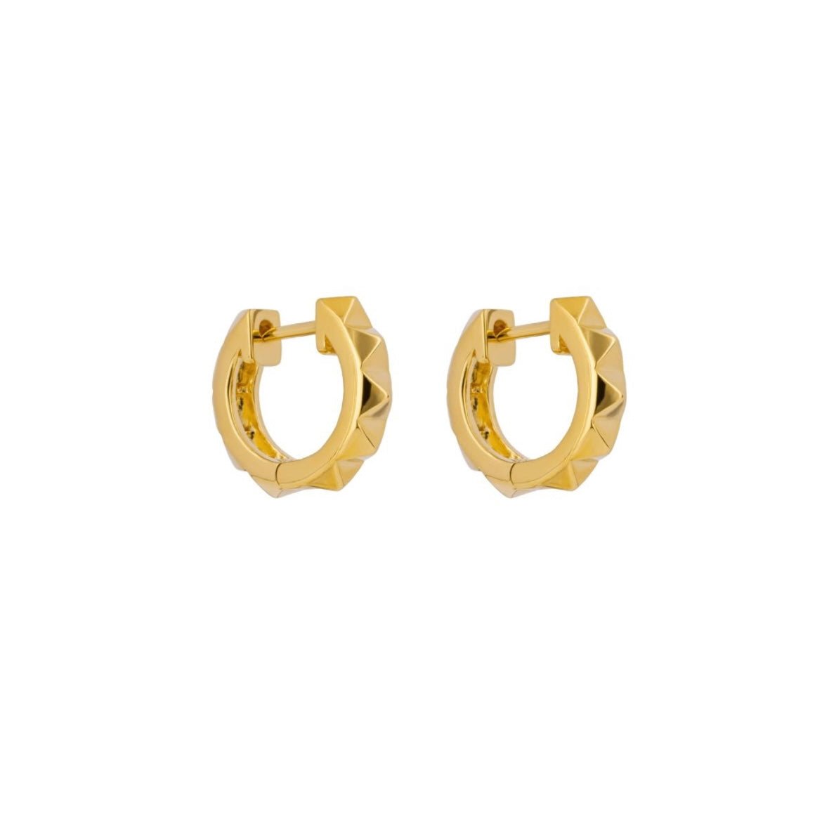 Spike stud Hoops, gold plated Earrings - Collected