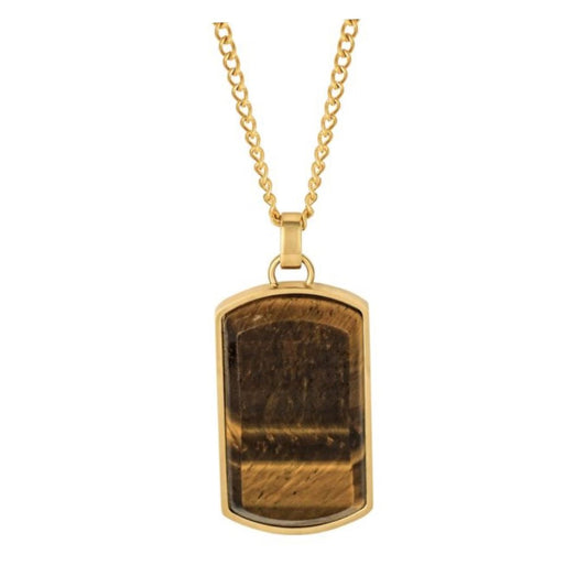 Tiger’s eye pendant gold plated - Collected