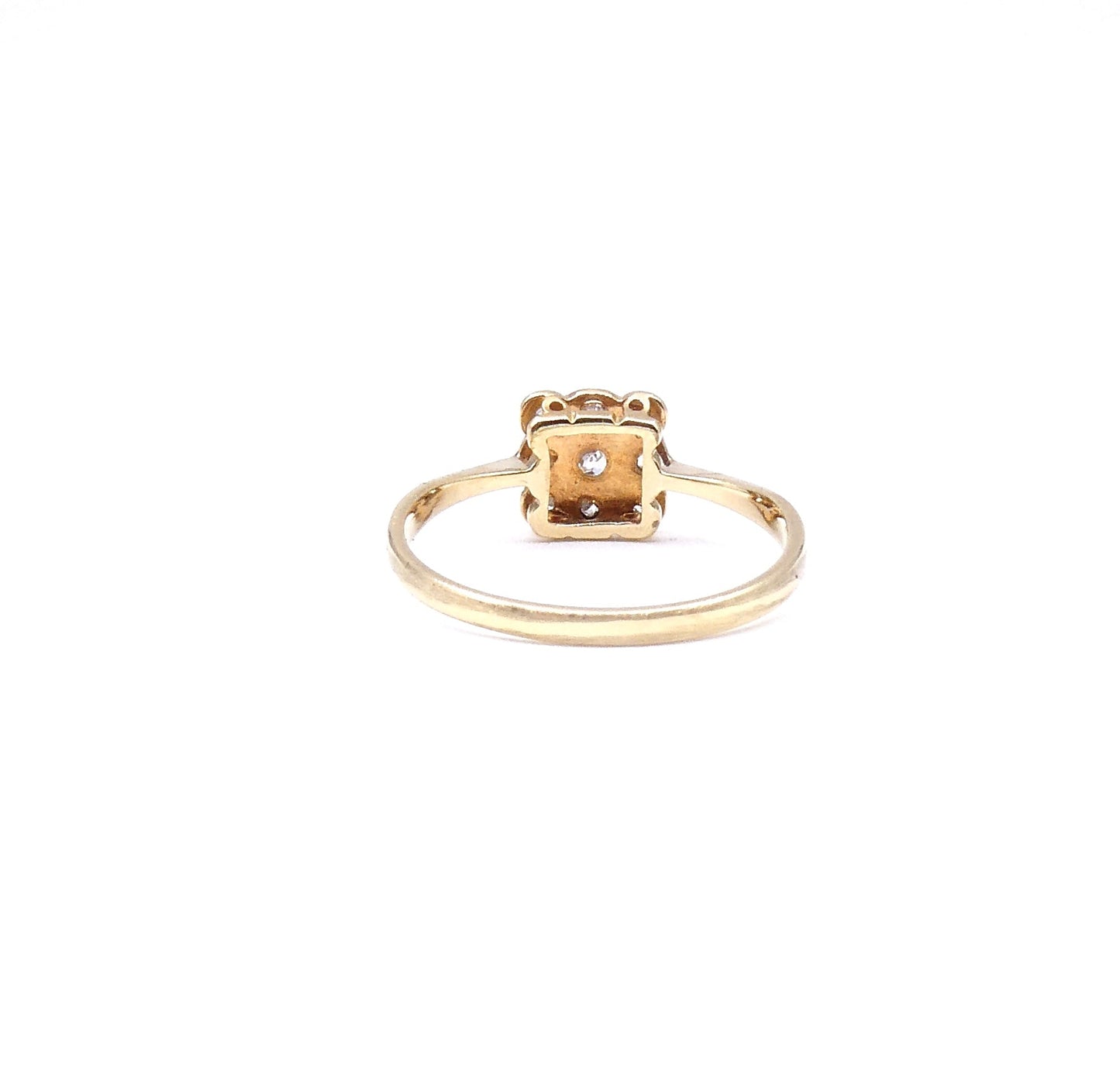 Vintage diamond checkerboard ring, a delicate diamond, platinum and 18kt gold ring. - Collected